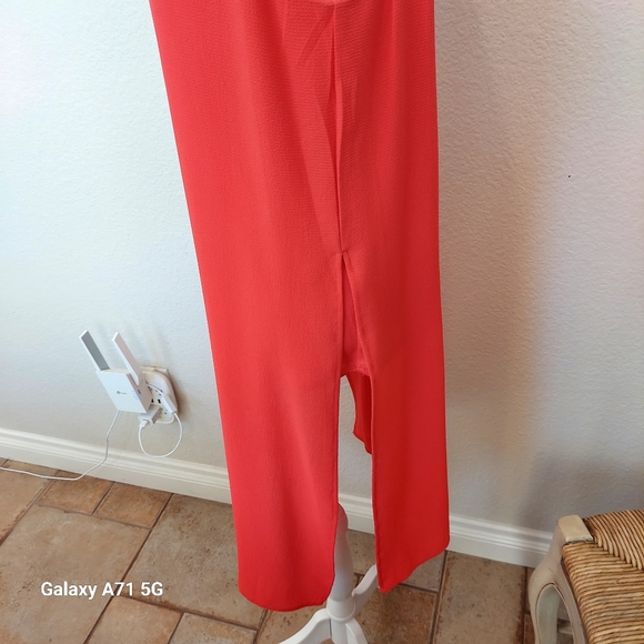Bobeau Orange Crepe Tank  Shift Dress High Side Slits Sz M - Picture 10 of 15